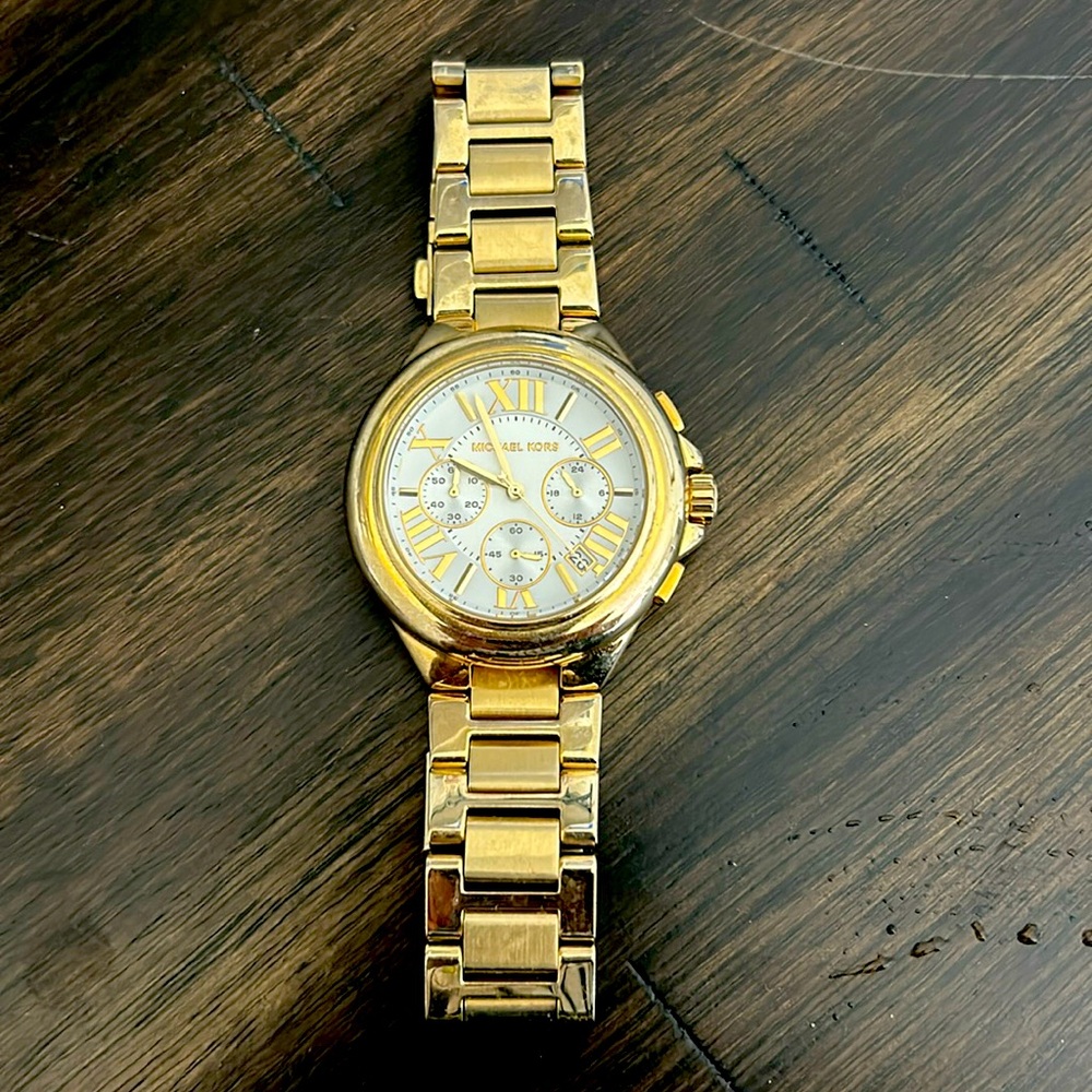 Michael Kors Camille Chronograph Gold-Tone Stainless Steel Watch
